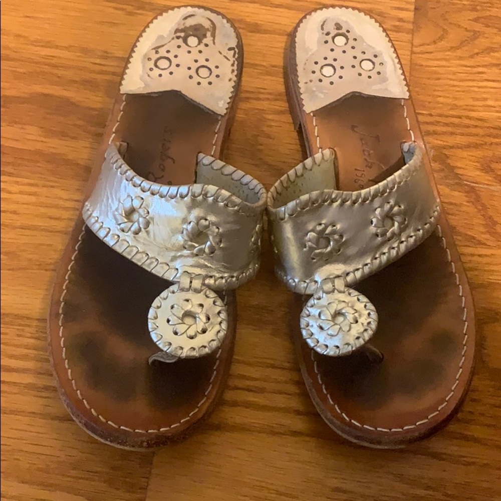 Jack Rogers silver sandals